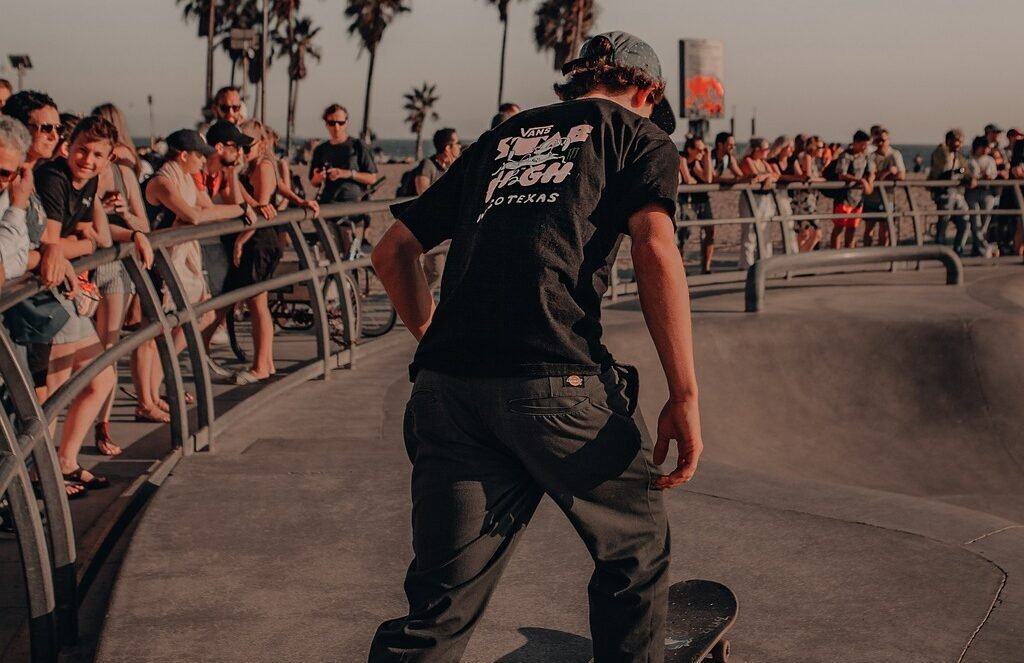 skatepark, nature, skateboarder